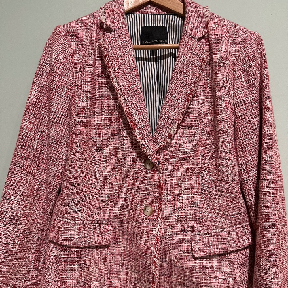 Banana Republic Pink Tweed Blazer